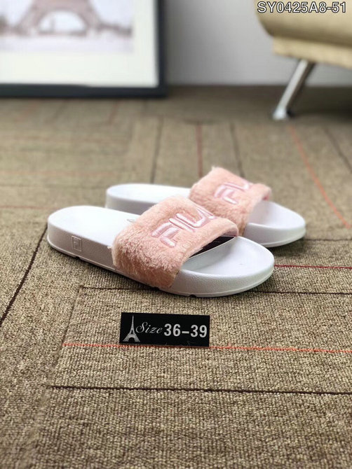 Fila Flip Flop Women White Pink With Fluff